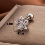 Silver color / 1 Piece Simple Series Classic Star Shape Copper Silver Color Material Zircon Women's Stud Earrings Picture3